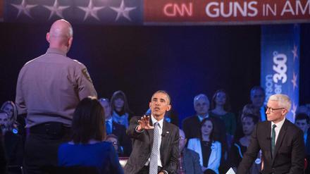 US Präsident Barack Obama bei der Diskussion in Fairfax.
