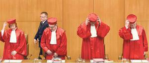 Das Bundesverfassungsgericht mit Präsident Andreas Voßkuhle (2. von rechts). 