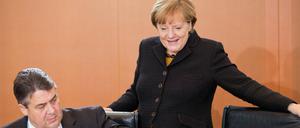 Bundeskanzlerin Angela Merkel (CDU) und Vizekanzler und SPD-Chef Sigmar Gabriel