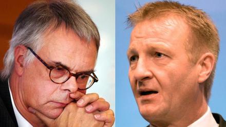 In den vorzeitigen Ruhestand versetzt: Kölns Polizeipräsident Wolfgang Albers (links). In der Kritik: NRW-Innenminister Ralf Jäger.