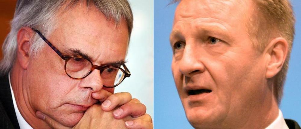 In den vorzeitigen Ruhestand versetzt: Kölns Polizeipräsident Wolfgang Albers (links). In der Kritik: NRW-Innenminister Ralf Jäger.