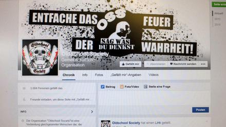 Die rechtsextreme "Oldschool Society" war auch in den sozialen Netzwerken sehr aktiv.