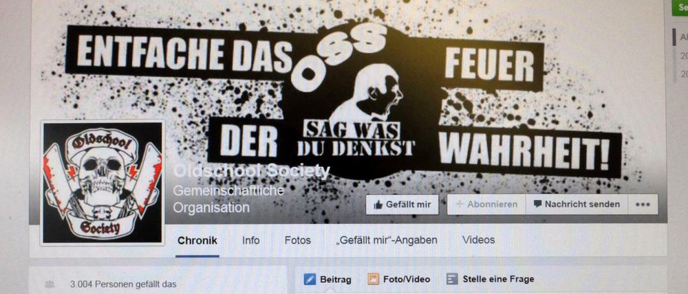 Die rechtsextreme "Oldschool Society" war auch in den sozialen Netzwerken sehr aktiv.