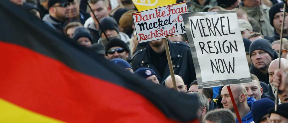 Pegida-Anhänger in Köln.