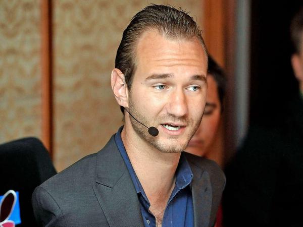 Nick Vujicic bei einem Auftritt.