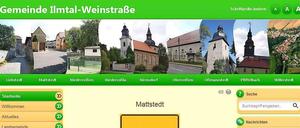 So präsentiert sich die Gemeinde Ilmtal-Weinstraße, zu der auch Mattstedt gehört, im Internet