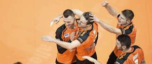 Läuft doch! Die Spieler der BR Volleys haben zurzeit oft Grund zur Freude.