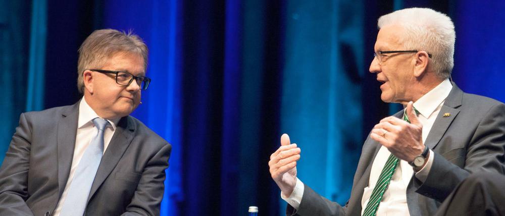 Kontrahenten: Ministerpräsident Winfried Kretschmann (rechts) und CDU-Herausforderer Guido Wolf.