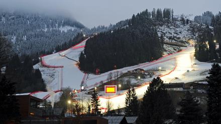 Der Zielhang am Hahnenkamm in Kitzbühel.
