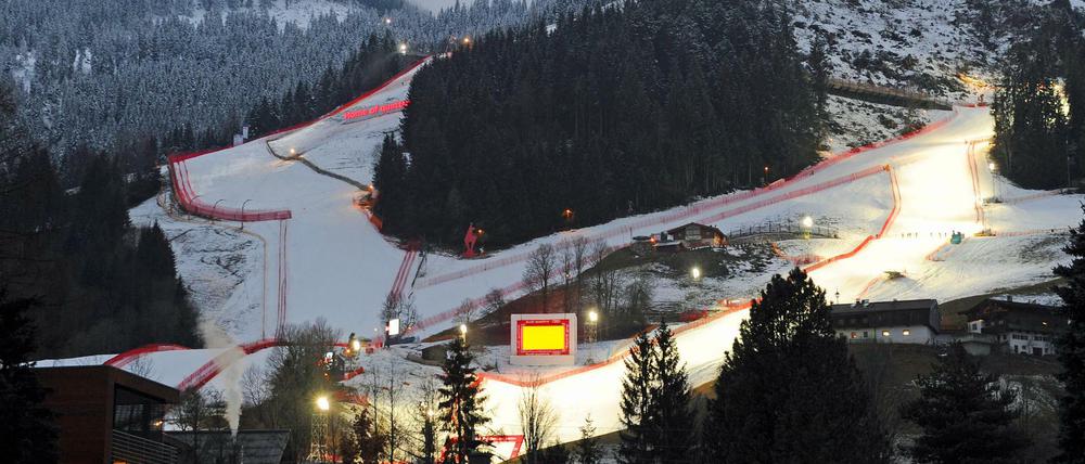Der Zielhang am Hahnenkamm in Kitzbühel.