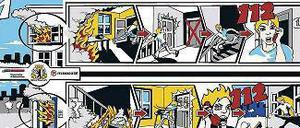 Wenn’s brennt. Diese Comics hängen in vielen Fluren.
