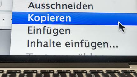 Das Klappmenü macht's einfach. Die Kopierfunktion einer modernen Textverarbeitung.