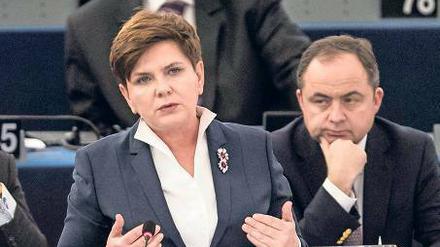 Auftritt in Straßburg. Polens Regierungschefin Beata Szydlo. 