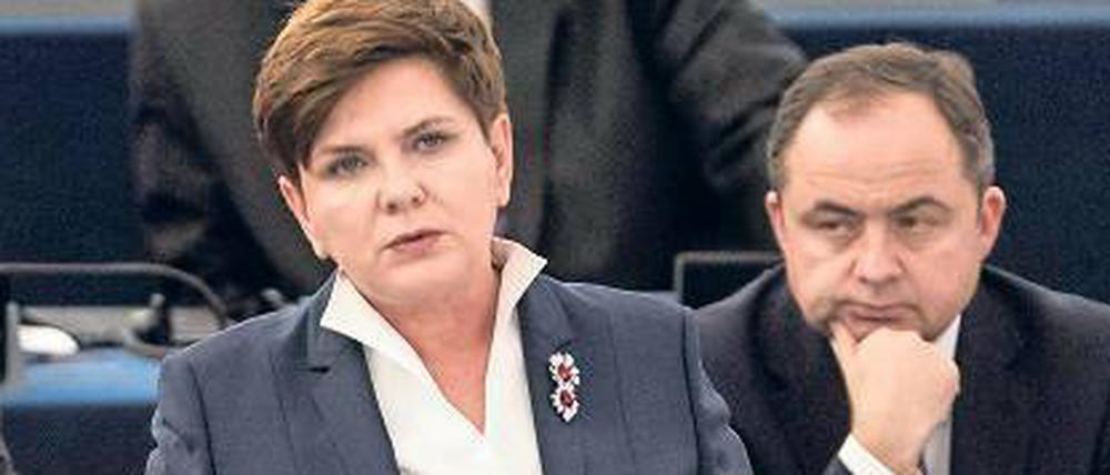 Auftritt in Straßburg. Polens Regierungschefin Beata Szydlo.