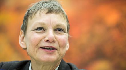 Sabine Kunst spricht am 19.01.2016 in der Humboldt Universität in Berlin. Das Konzil der Humboldt Universität wählte Brandenburgs Wissenschaftsministerin Sabine Kunst (SPD) als Nachfolgerin des bisherigen Präsidenten Olbertz. 