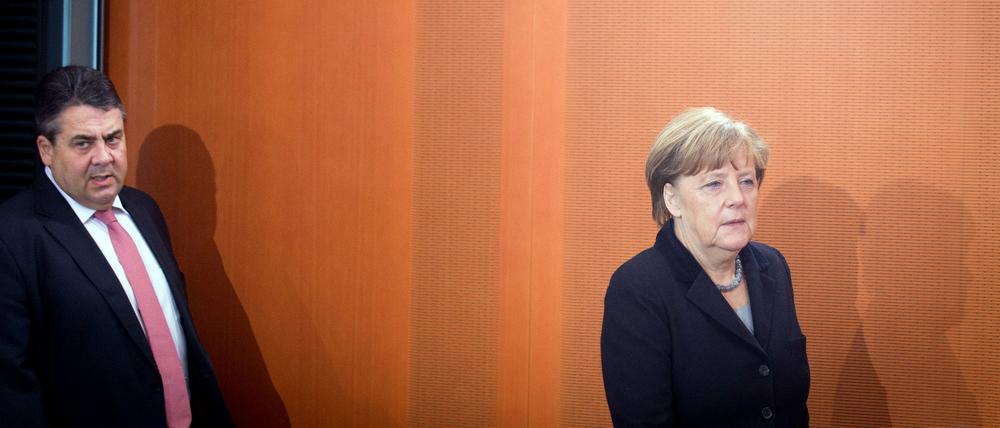 Bundeskanzlerin Angela Merkel (CDU) und Sigmar Gabriel (SPD).