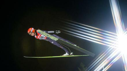 Ein Flug ging daneben. Carina Vogt.
