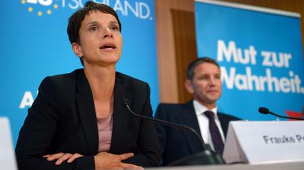 Stand am Mittwoch im Mittelpunkt des "Maischberger"-Talks: die AfD-Vorsitzende Frauke Petry (hier auf einem Archivbild an der Seite des thüringischen Parteivorsitzenden Björn Höcke).