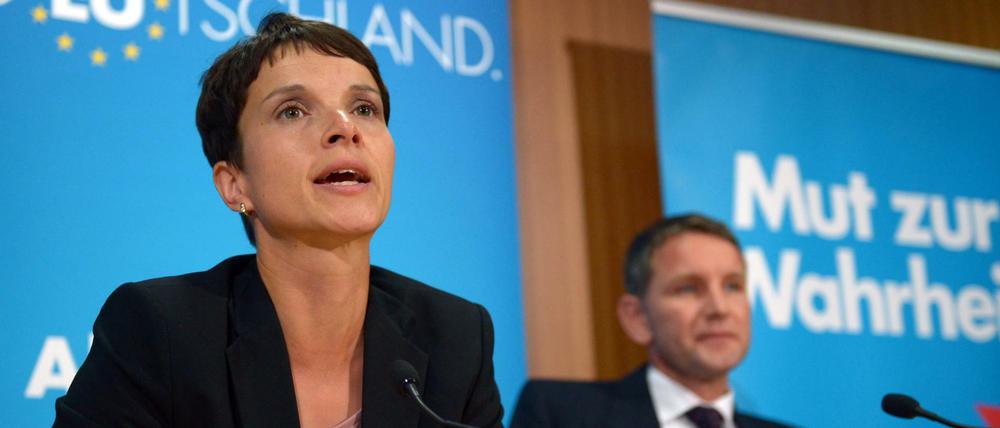Stand am Mittwoch im Mittelpunkt des "Maischberger"-Talks: die AfD-Vorsitzende Frauke Petry (hier auf einem Archivbild an der Seite des thüringischen Parteivorsitzenden Björn Höcke).