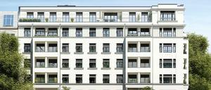 Der Architektenentwurf für das Wohngebäude an der Mommsen-, Ecke Leibnizstraße.