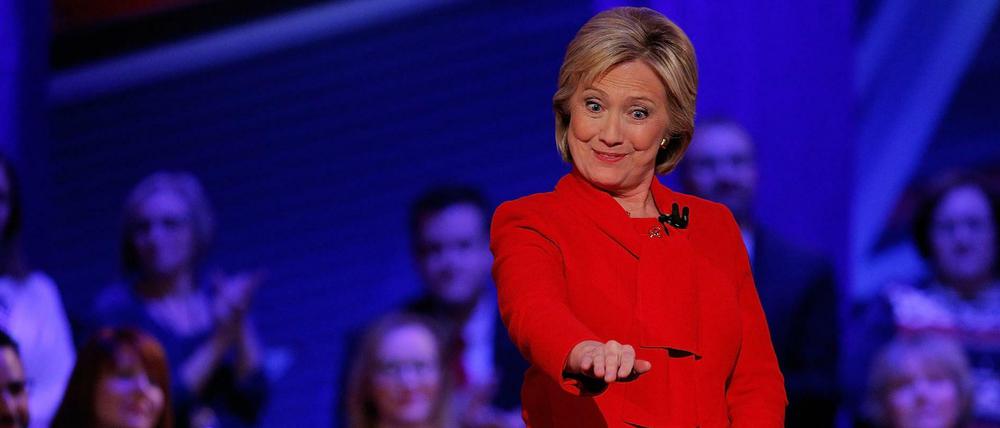 Hillary Clinton in der letzten TV-Debatte der US-Demokraten vor den Vorwahlen.