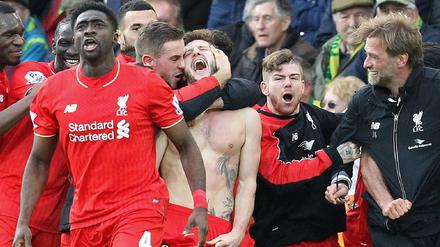Doch noch gewonnen: Liverpool und Jürgen Klopp (rechts) drehen durch.