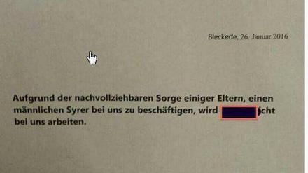 Aushang in einer Kita in Bleckede.