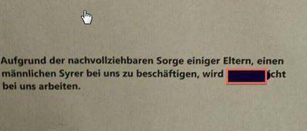 Aushang in einer Kita in Bleckede.