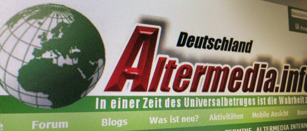 Startseite des Internetportals "Altermedia" 