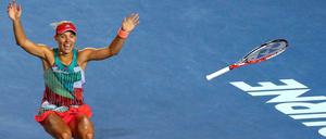 Angelique Kerber feiert ihren Sieg.