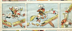 Ross und Reiter: Eine Szene aus dem ersten Lucky-Luke-Abenteuer, das Ende 1946 veröffentlicht wurde.