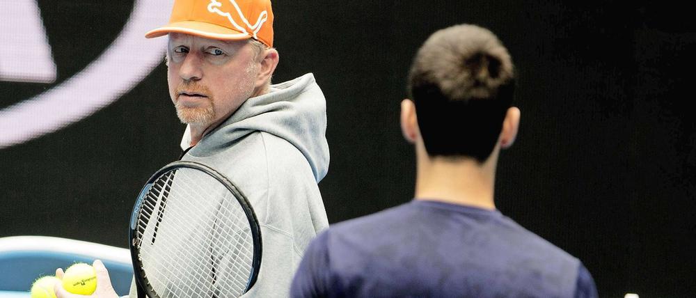 Boris Beckers Schützling Novak Djokovic trifft am Donnerstag auf Roger Federer.