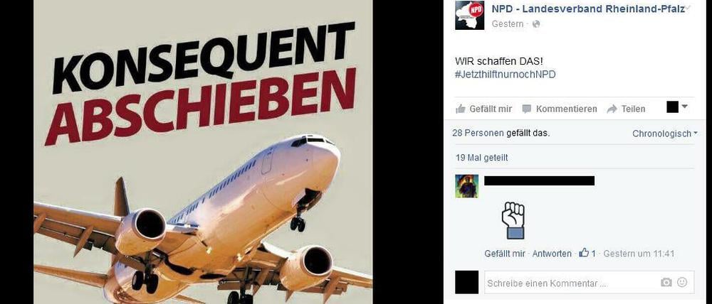 Das Plakat der NPD Rheinland-Pfalz erheitert die Sozialen Netzwerke.