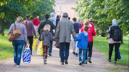 Flüchtlingsfamilien in Hamburg.