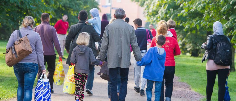 Flüchtlingsfamilien in Hamburg.
