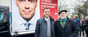 Wie zu Hause. Wahlkämpfer Nils Schmid und Wolfgang Thierse.