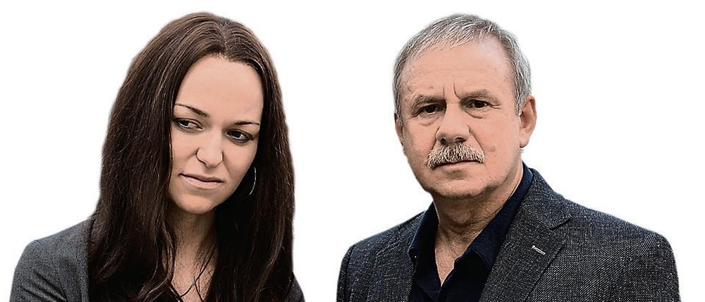 "Letzte Ausfahrt Gera". Beate Zschäpe (Lisa Wagner) und BKA-Mann Troller (Joachim Król) bei der Ankunft vor der JVA Gera.