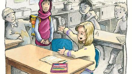 Willkommen. Rahaf versteht Emma am ersten Tag in der Schule überhaupt nicht, aber die beiden lernen schnell voneinander und werden gute Freundinnen. 