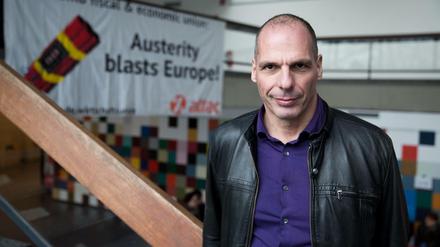 Der ehemalige griechische Finanzminister Yanis Varoufakis bei einem Treffen der Blockupy-Bewegung in Berlin. Dort wird auch seine neue Linke ins Leben gerufen.