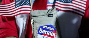 Ein Anhänger von Bernie Sanders, der die US-Vorwahl in New Hampshire klar gegen Hillary Clinton gewann.