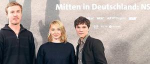 Spielen das Terror-Trio: Sebastian Urzendowsky, Anna Maria Mühe als Beate Zschäpe und Albrecht Schuch.