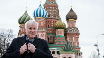 Hier fühlt er sich wohl - Horst Seehofer vor wenigen Tagen in Moskau. 