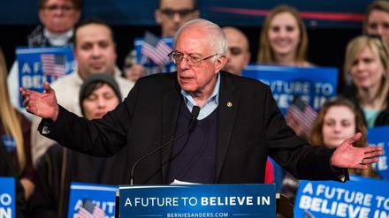 Bernie Sanders bei einer Wahlveranstaltung in New Hampshire. 