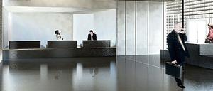 So soll’s werden. Viel Holz und Glas hat das Berliner Architekturbüro Busmann und Haberer für das Regierungsterminal vorgesehen.