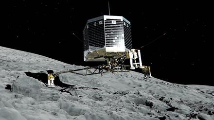 Die Landung des Labors "Philae" - hier eine Simulation - am 12. November 2014 war ein historischer Moment: