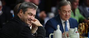 Markus Söder und Armin Laschet beim Wahlkampfabschluss in München