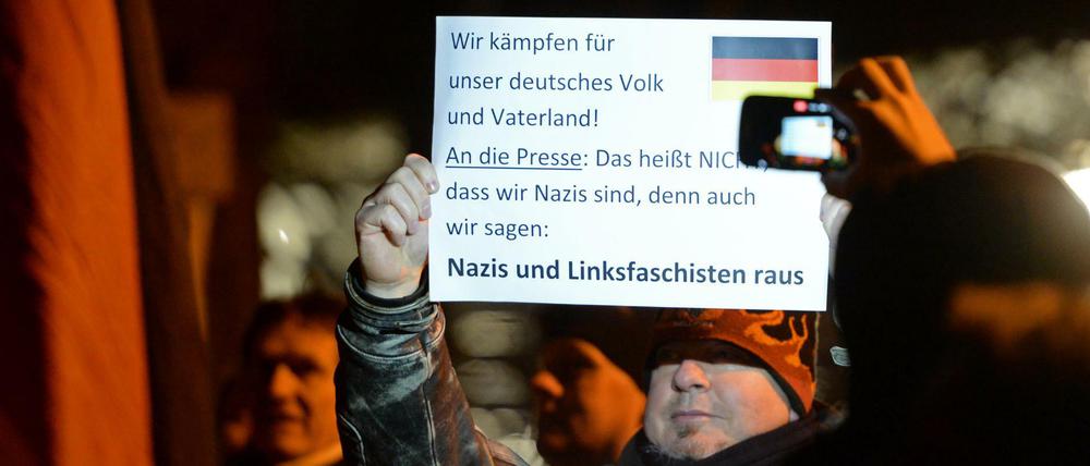 Demonstranten der Pogida in Potsdam.