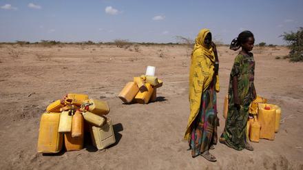 Dürre in Afrika. Frauen in Somalia suchen nach Wasser. 