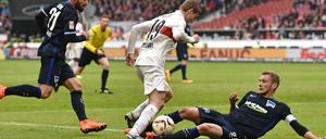 Hertha kämpfte mit allen Mitteln gegen starke Stuttgarter.
