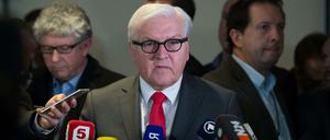 Bundesaußenminister Frank-Walter Steinmeier am Rande der Syrien-Konferenz.